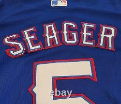 Corey Seager #5 TX Rangers Stitched 2023 World Series Patch Royal Blue Jersey