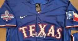 Corey Seager #5 TX Rangers Stitched 2023 World Series Patch Royal Blue Jersey