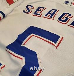 Corey Seager #5 Texas Rangers Stitched White'23 WS Champions Patch Jersey NWT