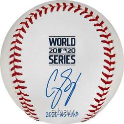 Corey Seager Dodgers 2020 World Series Champs Signed Baseball & 20 WS MVP Insc