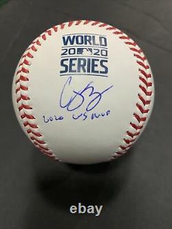 Corey Seager Signed 2020 World Series Baseball INS 2020 WS MVP Auto Fanatics COA