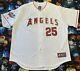 Custom Majestic Mlb World Series 2002 Anaheim Angels Troy Glaus Baseball Jersey