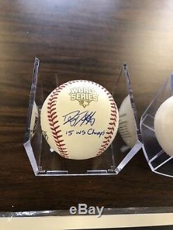 DANNY DUFFY SIGNED 2015 WORLD SERIES BASEBALL With15 WS CHAMPS JSA