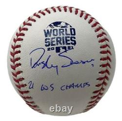 DANSBY SWANSON Autographed 21 WS Champs World Series Baseball FANATICS