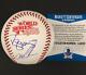 Darryl Strawberry & Doc Gooden Signed 1986 World Series Baseball Bas Coa Beckett