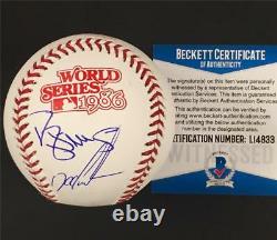 DARRYL STRAWBERRY & DOC GOODEN Signed 1986 World Series Baseball BAS COA Beckett