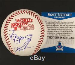 DARRYL STRAWBERRY & DOC GOODEN Signed WS METS 1986 World Series Baseball BAS COA