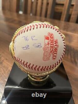 Darrly Strawberry Signed World Series Baseball With Stats