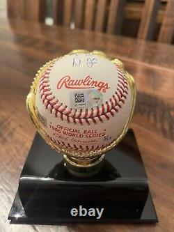 Darrly Strawberry Signed World Series Baseball With Stats