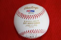 David Freese Autographed Official World Series 2011 MLB Baseball PSA