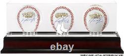 David Ortiz Boston Red Sox Signed 3 World Series Baseballs & Logo Display Case