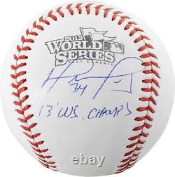 David Ortiz Boston Red Sox Signed World Series Baseball & 2013 WS Champs Insc