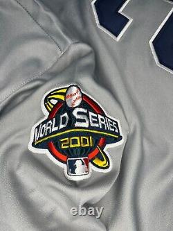 Derek Jeter 2001 New York Yankees Grey World Series Road Jersey Men's Large