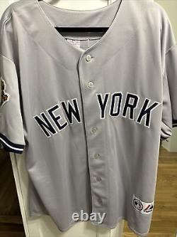 Derek Jeter 2001 New York Yankees Grey World Series Road Jersey Men's XL