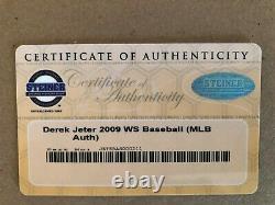Derek Jeter Signed 2009 Mlb World Series Baseball Steiner Sports With Glass Case