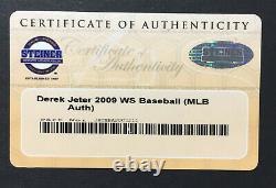 Derek Jeter Signed 2009 World Series Baseball Autograph MLB Holo Steiner COA /27