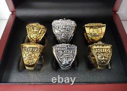 Detroit Tigers World Series AL Pennant 6 Ring Set With Wooden Display Box