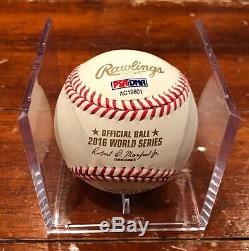 Dexter Fowler Autographed 2016 World Series Baseball Chicago Cubs PSA Authentic