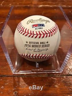 Dexter Fowler Autographed 2016 World Series Baseball Chicago Cubs PSA Authentic