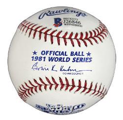 Dodgers Vin Scully Signed 1981 World Series Logo Oml Baseball BAS Witnessed