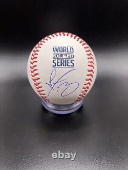 Dustin May Signed 2020 World Series Logo Baseball Beckett COA BAS LA Dodgers
