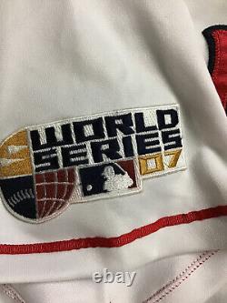 Dustin Pedroia MLB Boston Red Sox 2007 Authentic World Series Baseball Jersey 44