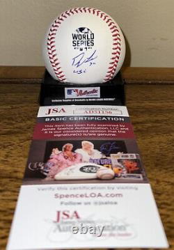 Dylan Lee Autographed Signed 2021 World Series Baseball Atlanta Braves JSA COA 1