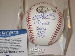 ED FARMER (White Sox) Signed 2005 WORLD SERIES Baseball with Beckett COA & Inscrip