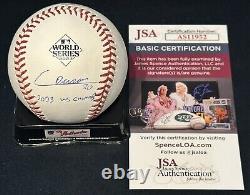 Ezequiel Duran Signed 2023 World Series Baseball Rangers Autograph Auto JSA COA