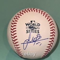 FRAMBER VALDEZ (Astros) Signed Official 2022 WORLD SERIES Baseball Beckett