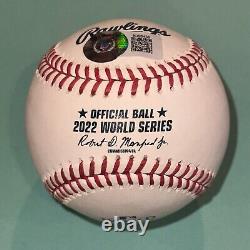 FRAMBER VALDEZ (Astros) Signed Official 2022 WORLD SERIES Baseball Beckett