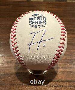 Freddie Freeman Autographed 2021 World Series Baseball Braves Dodgers Beckett A