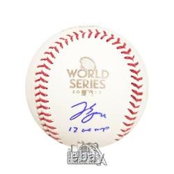 George Springer 17 WS MVP Autographed Official 2017 World Series Baseball BAS