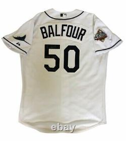 Grant Balfour 2008 World Series Tampa Bay Rays Game-Worn Jersey MLB Autograph