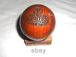 Grid Works, PHILADELPHIA PHILLIES Laser Engraved Solid Wood Baseball 2008 Series