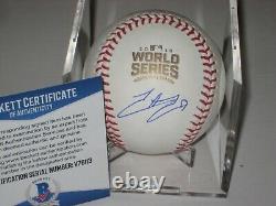 HECTOR RONDON (Chicago Cubs) Signed 2016 WORLD SERIES Baseball with Beckett COA
