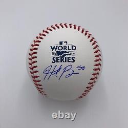 HUNTER BROWN signed/autographed Rawlings MLB 2022 WORLD SERIES Baseball BAS