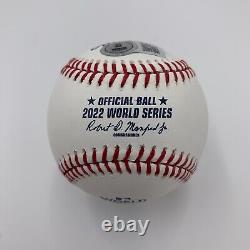 HUNTER BROWN signed/autographed Rawlings MLB 2022 WORLD SERIES Baseball BAS