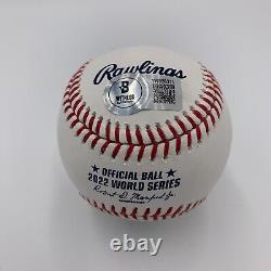 HUNTER BROWN signed/autographed Rawlings MLB 2022 WORLD SERIES Baseball BAS