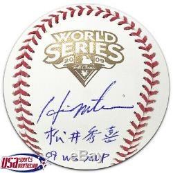 Hideki Matsui Yankees Signed 09 WS MVP 2009 World Series Baseball JSA Auth
