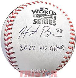 Hunter Brown Signed 2022 World Series Baseball Inscribed 2022 WS Champs TRISTAR