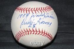 Impossible Ruben Gomez Signed Baseball Auto Omlb 1954 World Series Giants Bas