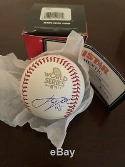 JUSTIN VERLANDER Autographed 2017 Official World Series Baseball TRISTAR