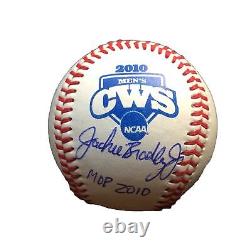 Jackie Bradley Jr Signed 2010 NCAA Mens College World Series Baseball'MOP 2010