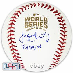 Jake Arrieta Cubs Signed Fly The W 2016 World Series Baseball MLB Auth