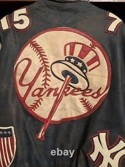 Jeff Hamilton Leather NY Yankees World Series Jacket Sz XL JH Design