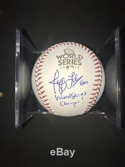 Jeff Luhnow Signed 2017 World Series Baseball MLB Houston Astros GM