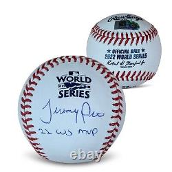 Jeremy Pena Autographed 2022 World Series MVP Signed Baseball MLB Authenticated