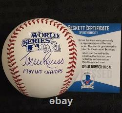 Jerry Reuss signed 1981 WS Champ Dodgers World Series Baseball BAS Beckett COA