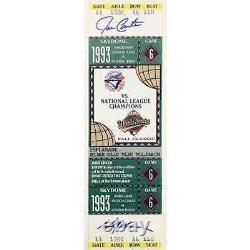 Joe Carter/Mitch Williams Autographed 1993 World Series Game 6 Mini-Mega Ticket